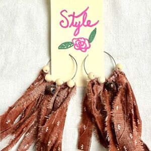 Bohemian Brown Hoop Earrings